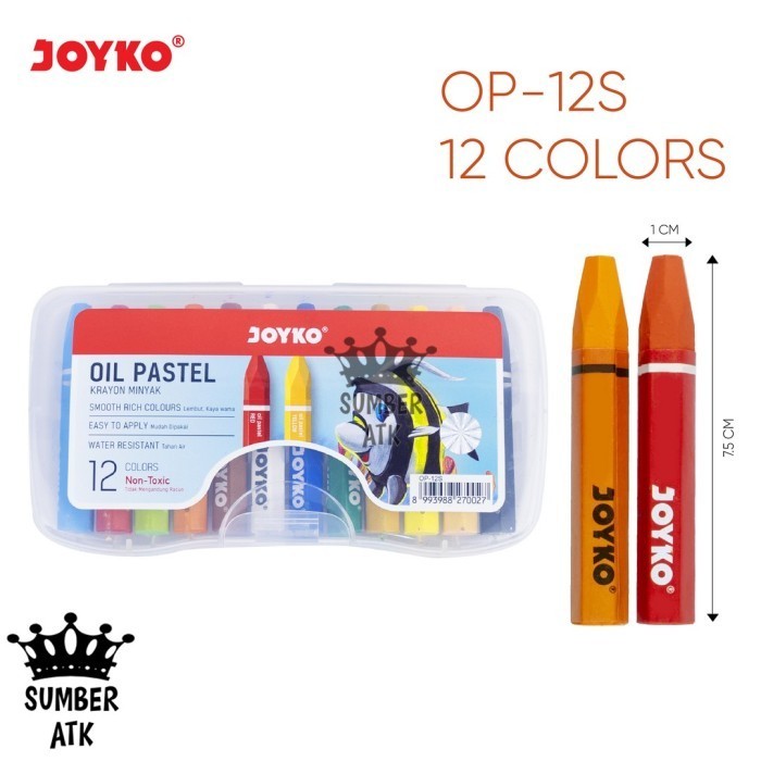 

G874R~ Promo Murmer Crayon Krayon Minyak Oil Pastel Joyko 12 , 18 , 24 , 36 , 48 , 55 , 72 - 12 WARNA