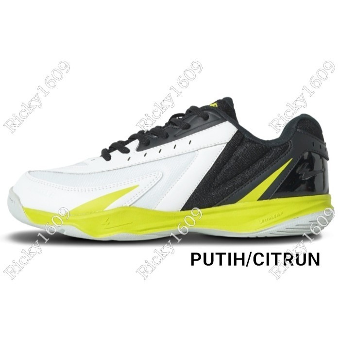 SEPATU BADMINTON EAGLE RAIZEN  SEPATU EAGLE RAIZEN  ORIGINAL EAGLE  PUTIH/CITRUN, 38