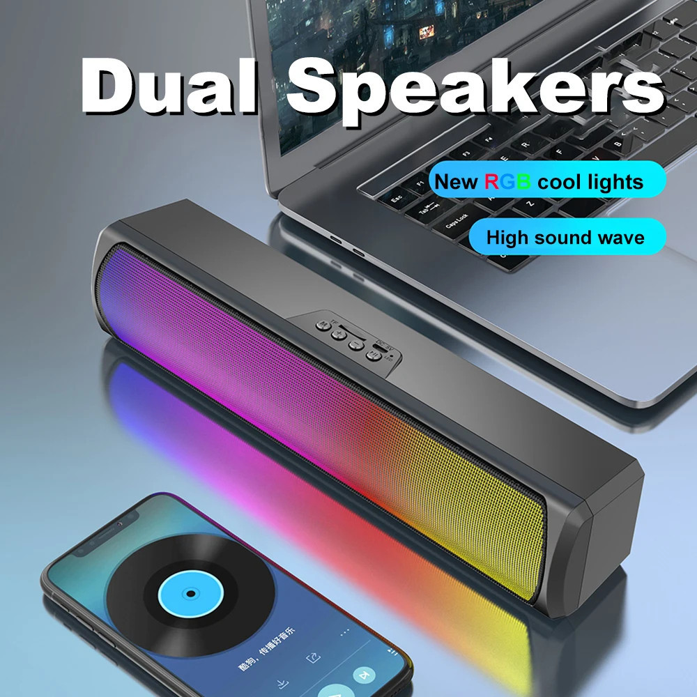 soundbar speaker Speaker Bluetooth Soundbar Super Bass Robot 2 Speaker Wireless RGB Jovitech Laptop