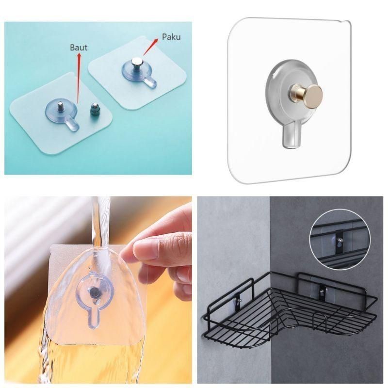 Gantungan Hook Baut Paku / Tempelan Hook Baut Paku / Hook Gantungan Rak Baju Baut Paku