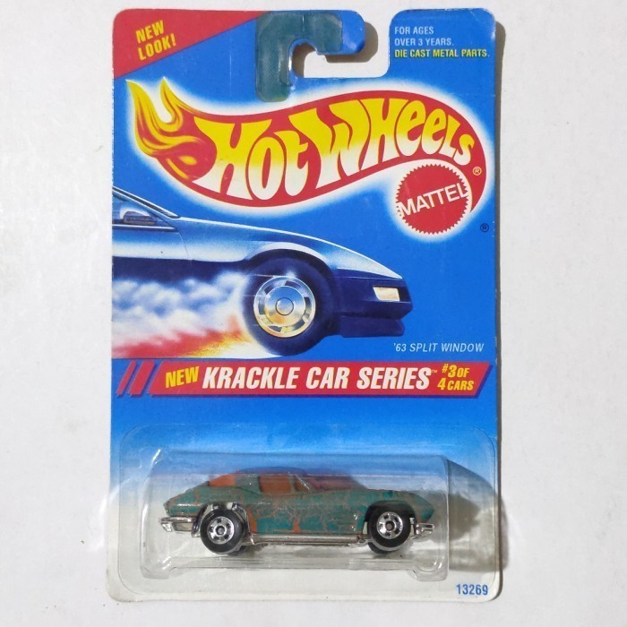 Hotwheels 63 Vette Corvette Split Window hijau 1995 Ban BW rare
