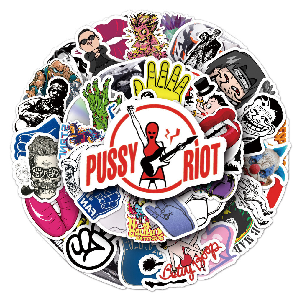 

Sticker Pack vinyl isi 50 - 100 pcs | anti air varian PERSONALITY ROCK| glossy matte | laptop helm tumbl koper Stiker