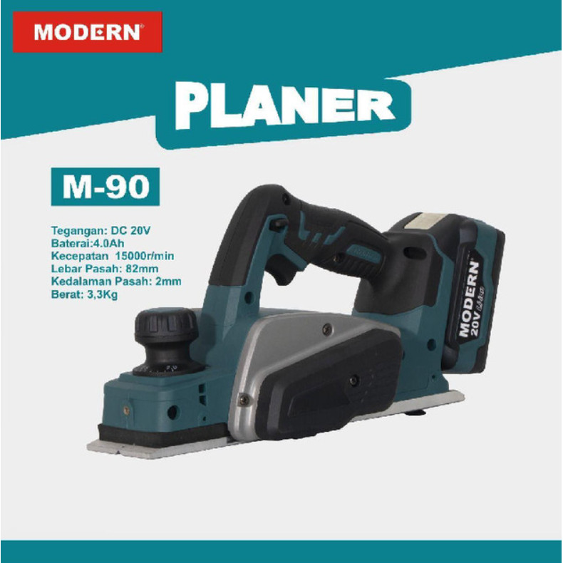 PGS - MODERN M90 Mesin Planner Cordless 20V Serut Kayu Planer Ketam Pasah Sugu Baterai Batre M-90
