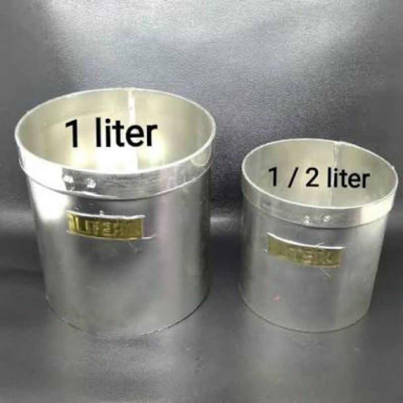 TAKARAN BERAS / LITERAN BERAS 1 LITER DAN 1/2 LITER  dan  2 liter stainless steel