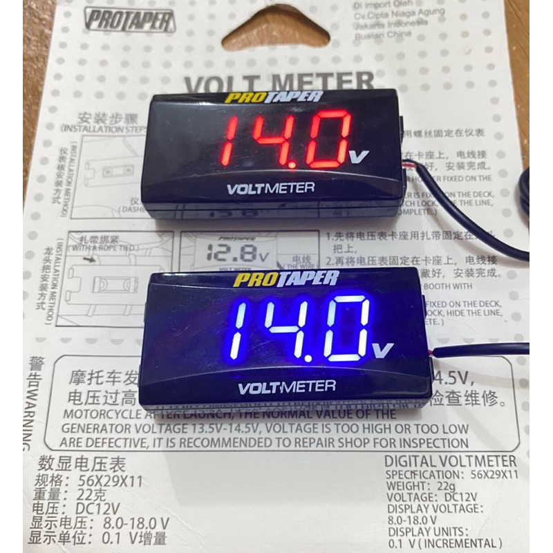 TERLARIS Voltmeter Digital - Voltmeter aki pengukur daya aki voltmeter WATERPROOF VOLT VOLTMETER AKI