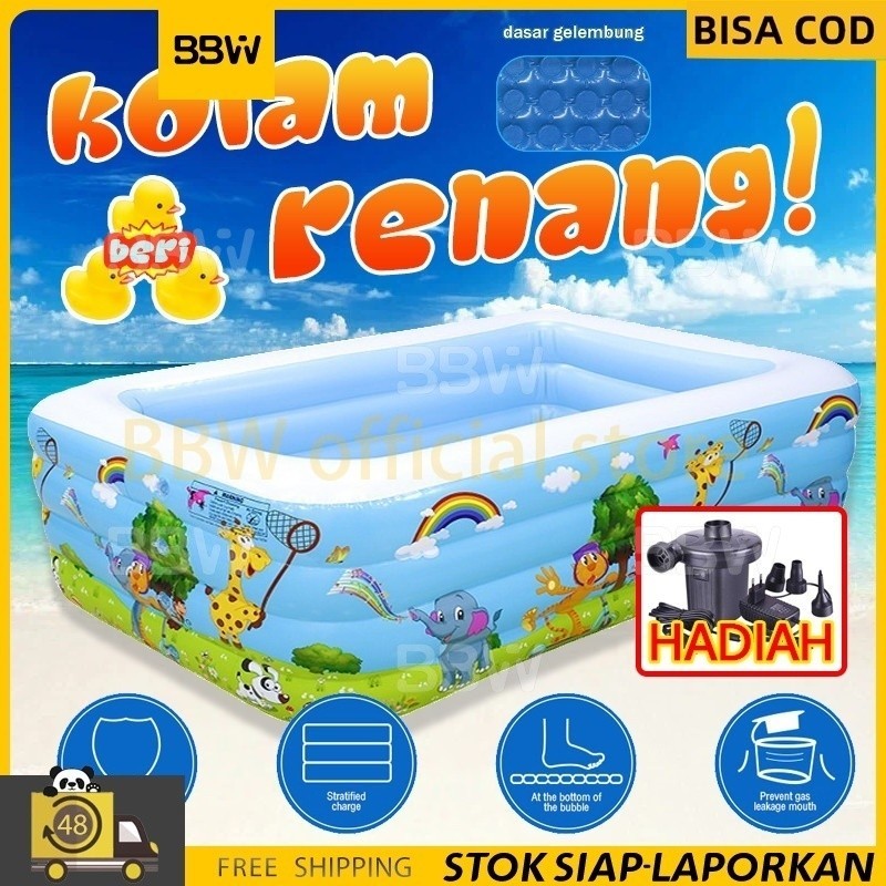 (Free Pompa)2m Kolam renang dewasa super jumbo Kolam Renang Anak Jumbo Murah Bestway kolam renang ju