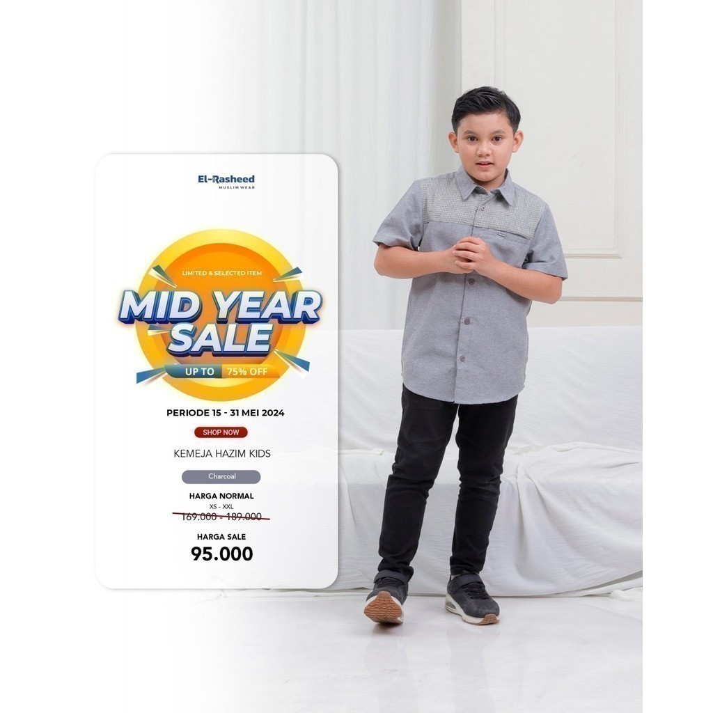 YASMEERA - Kemeja Hazim Anak/ Hazim Kemko Kids by El-Rasheed
