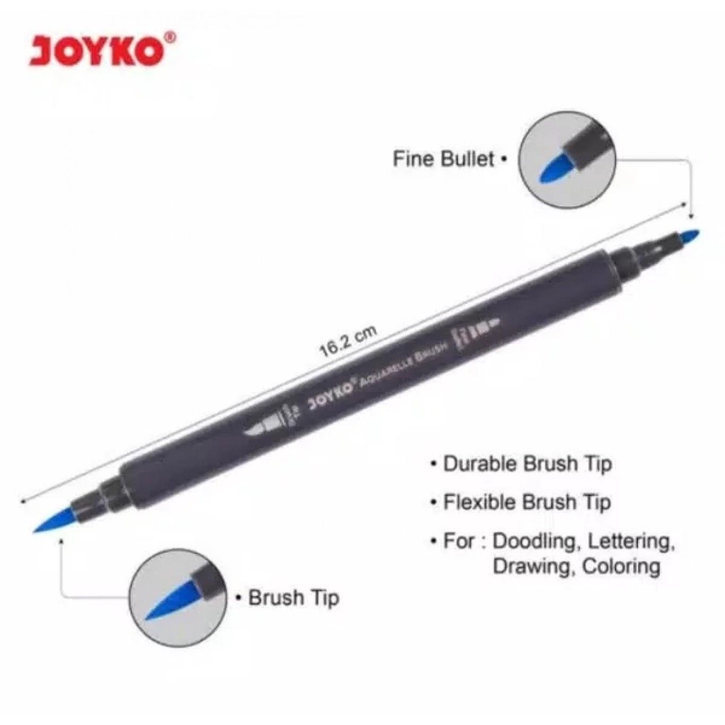

[Tokome23] COD AA Brush Pen Joyko SET 12 Warna CLP-43 / Dual Brush Pen / Pena Kuas Stationery