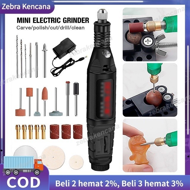 Bor Mini / Bor Mini Listrik / Drill Nail Art / Bor Kecil / Nail Drill / Alat Porting / Kikir Gigi Li