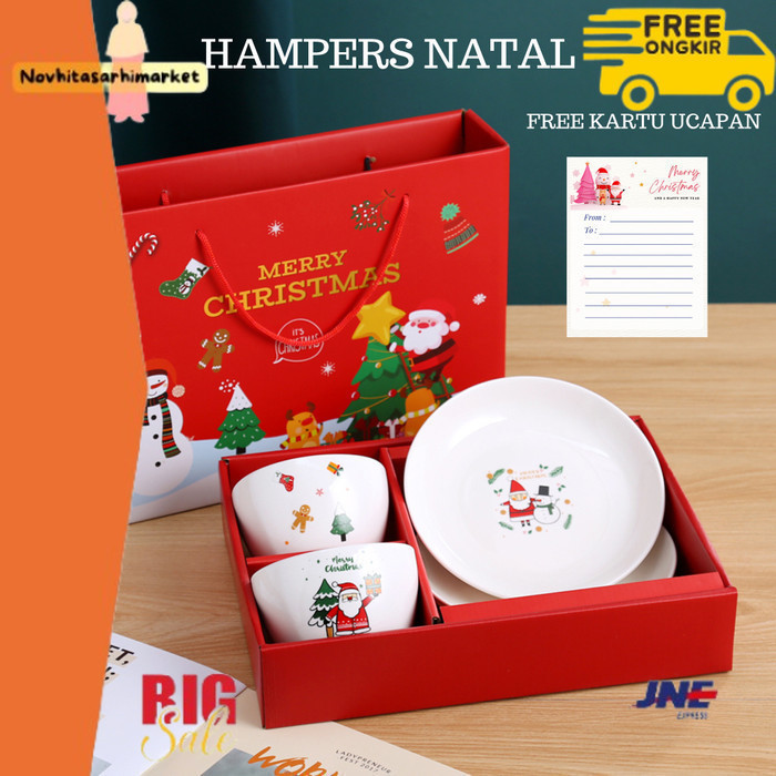 

✨LARIS✨ -Mangkok keramik set Hampers Natal Christmas Gift - Bowl Plate XMas