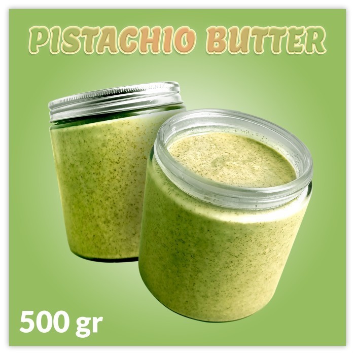 

Pistachio Butter (Selai Kacang Pistachio Kemasan Toples Kaca) 500gr - NO SALT k1