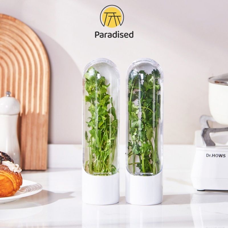 Wadah Penyimpanan Daun Sayur Herb / Penyimpan Sayuran Kotak / Botol Sayur Kotak / Vegetable Herb Kee