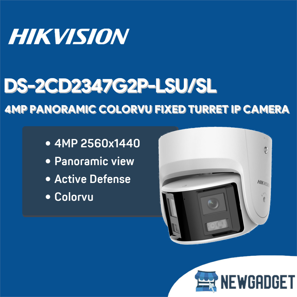 HIKVISION DS-2CD2347G2P-LSU/SL 4MP PANORAMIC COLORVU ACTIVE DEFENSE TURRET IP CAMERA