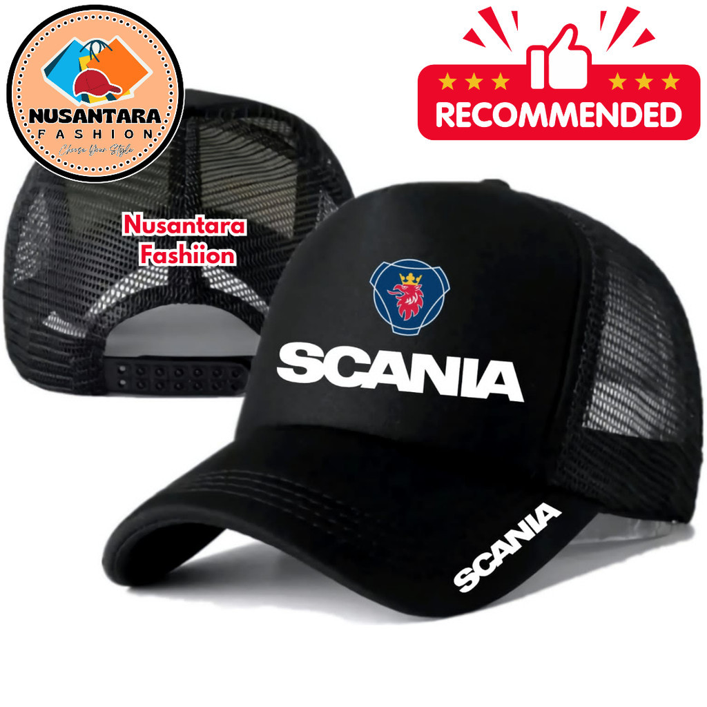 Nusantara Fashiion Topi Trucker SCANIA - Topi Distro SCANIA Logo - Topi SCANIA Premium - Topi Pria D