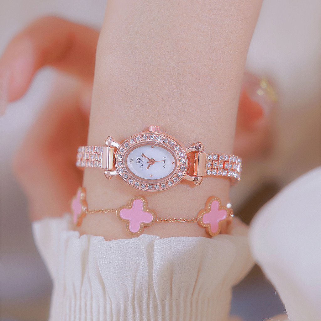 Jam Tangan Wanita BS Emas Kecil, Barang Asli, Lampu Minat Khusus, 2023, Kualitas Elegan Retro Kuno, 