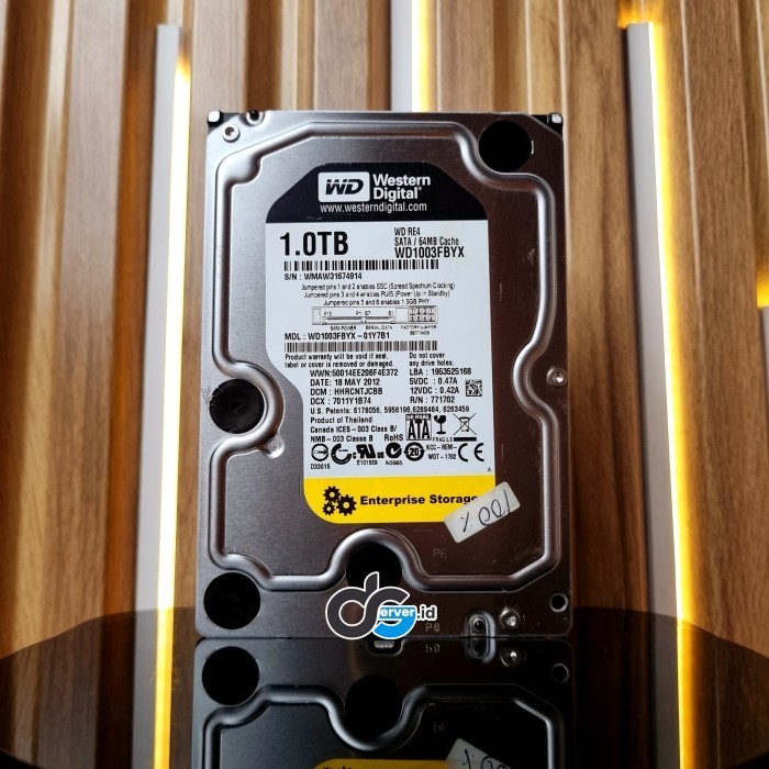 HDD WD RE4 1TB RPM 7.2K SATA 3Gbps 3.5" WD1003FBYX