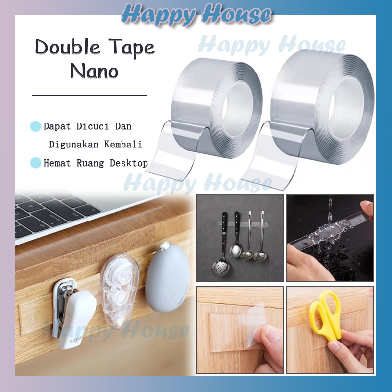 

Nano Double Tape Transparan Selotip Dobel Tip Perekat Serbaguna Nano Double Tape