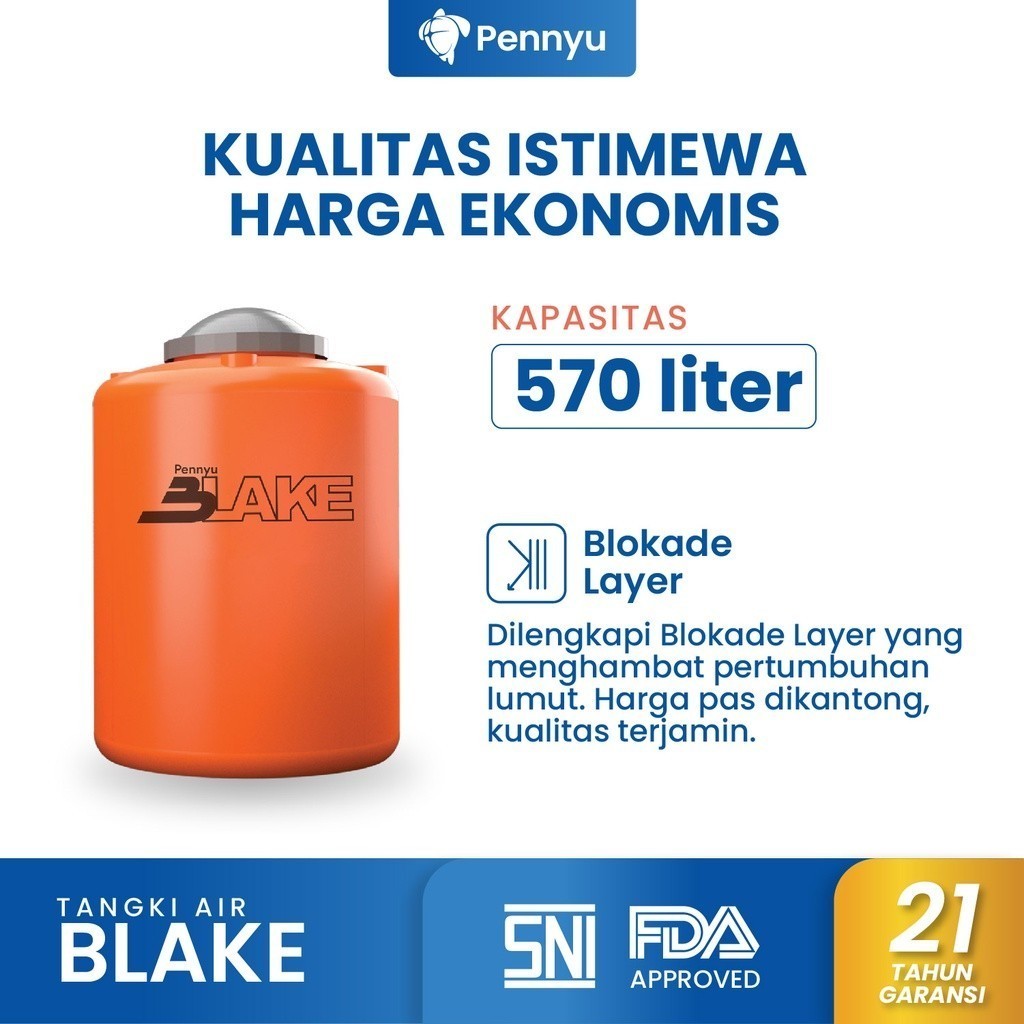 PENNYU Tandon / Tangki / Toren Air BLAKE Series Kapasitas 570 Liter