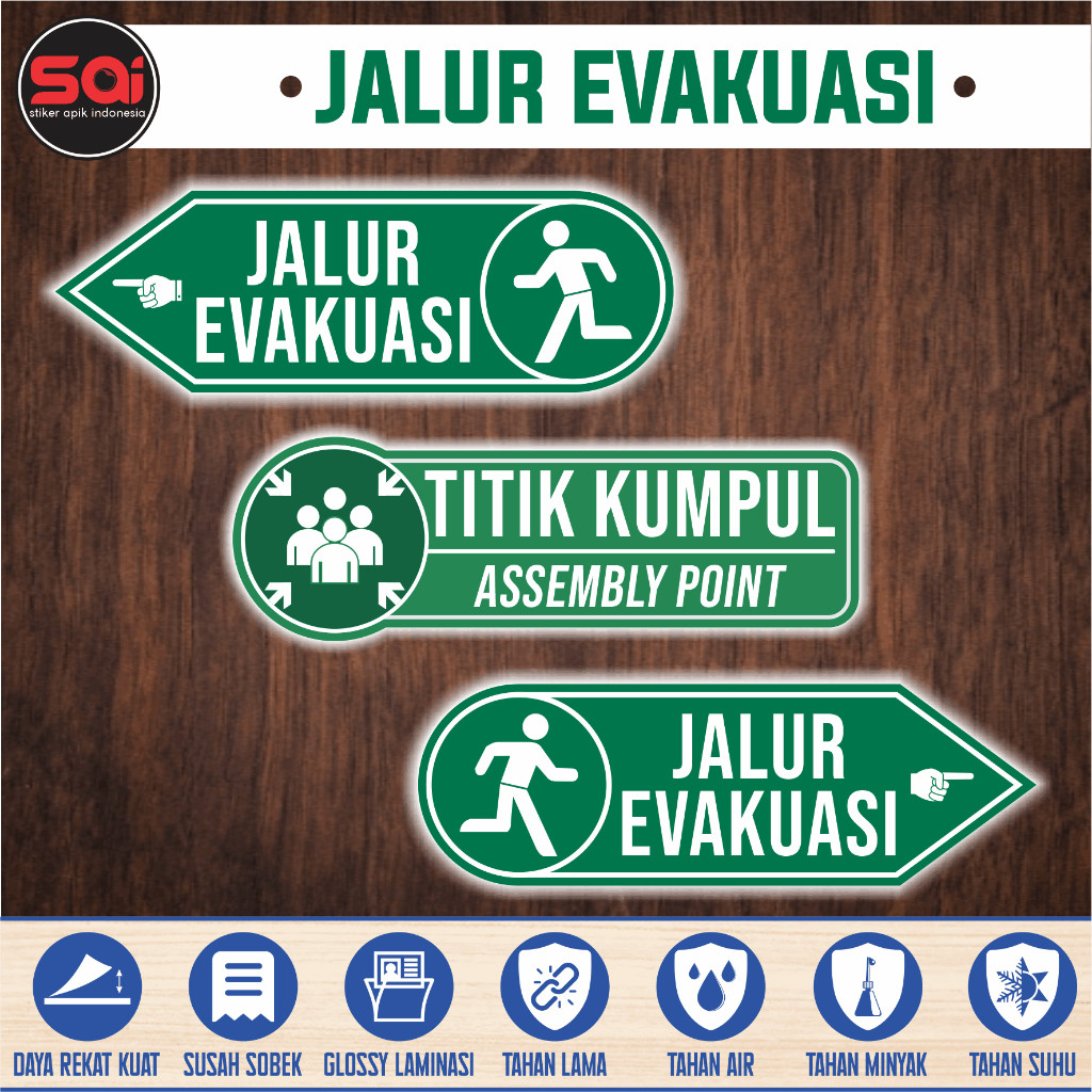 

STIKER VINYL JALUR EVAKUASI LAMINASI GLOSSY