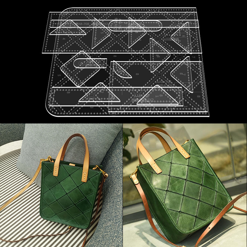 

Handmade Leather Goods Pattern Making Template Acrylic Messenger Bag Shoulder Bag Drawing Model Mold DIY Handcraft Leather