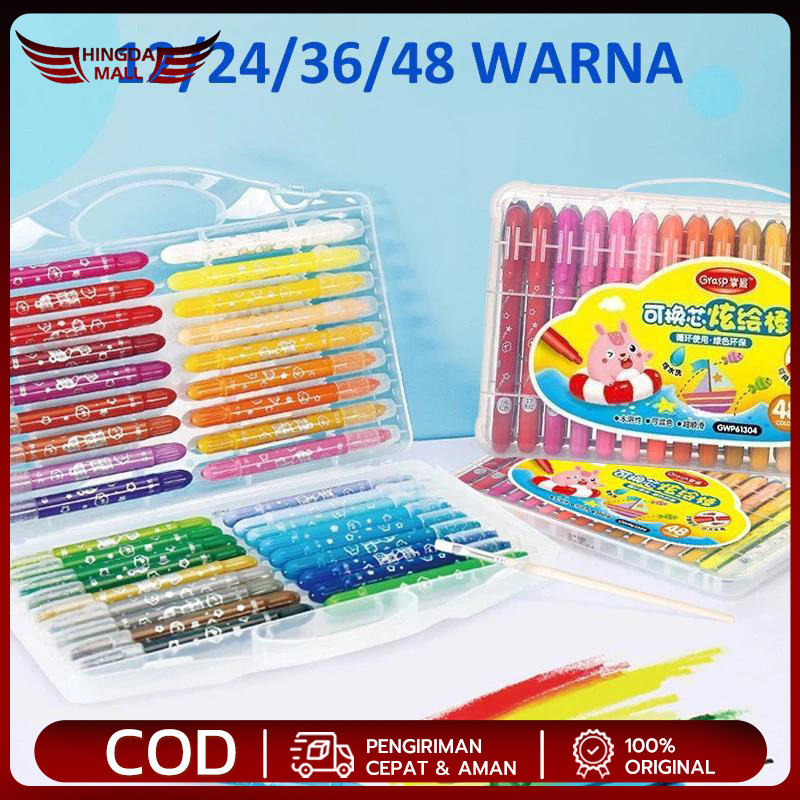 

Grasp Sedang Crayon Original 24 Warna Water Soluable Crayon Krayon Mewarnai