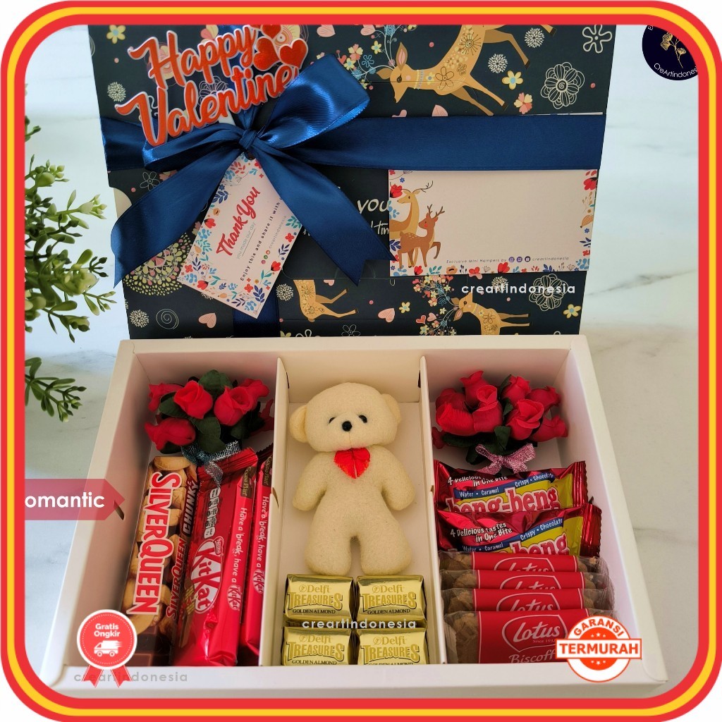 

Termurah Souvenir Kado Nikahan Teman BEstie Keren / Hampers Valentine _ Premium Teddy Navy