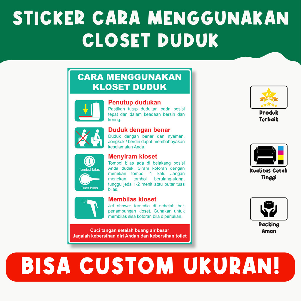 

Sticker Cara Menggunakan Closet Duduk – Vinyl Premium, Tahan Air, Custom