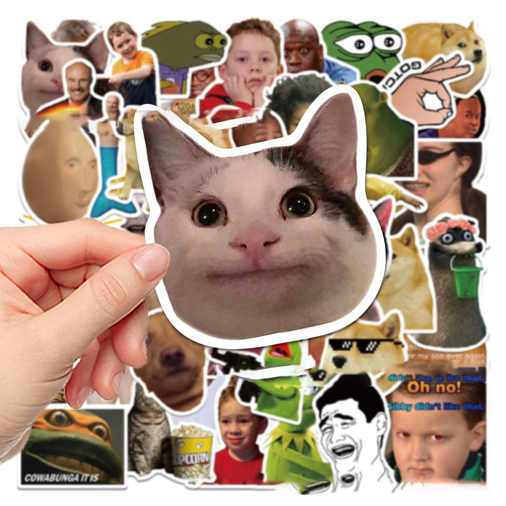 

50pcs/Bag,Funny Emoji Pack Stickers,Waterproof,Be Suitable for Skateboard DlY Luggage LaptopPhone Creative Stationery Toys
