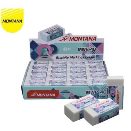 

NAT - 1 Box / 40 Pcs Penghapus Pensil Montana Putih