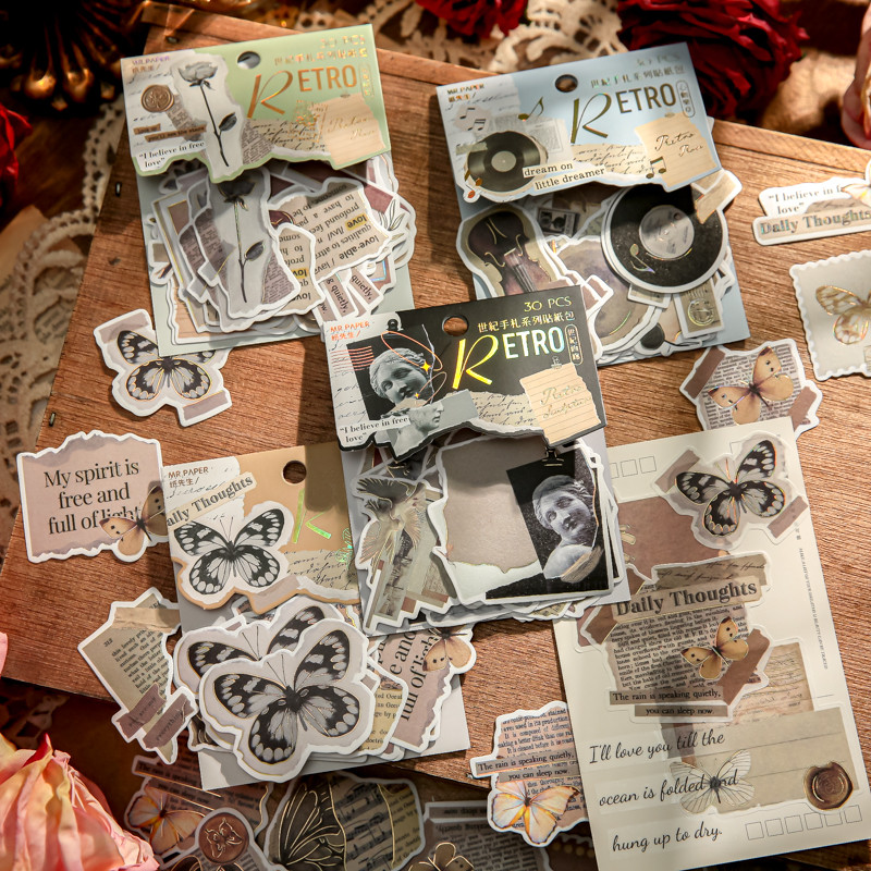 

Mr. Paper 2Style 30Pcs/bag Creative Small Size Sticker Pack DIY Handbook Material Decoration Scrapbook Album Notebook Calendar