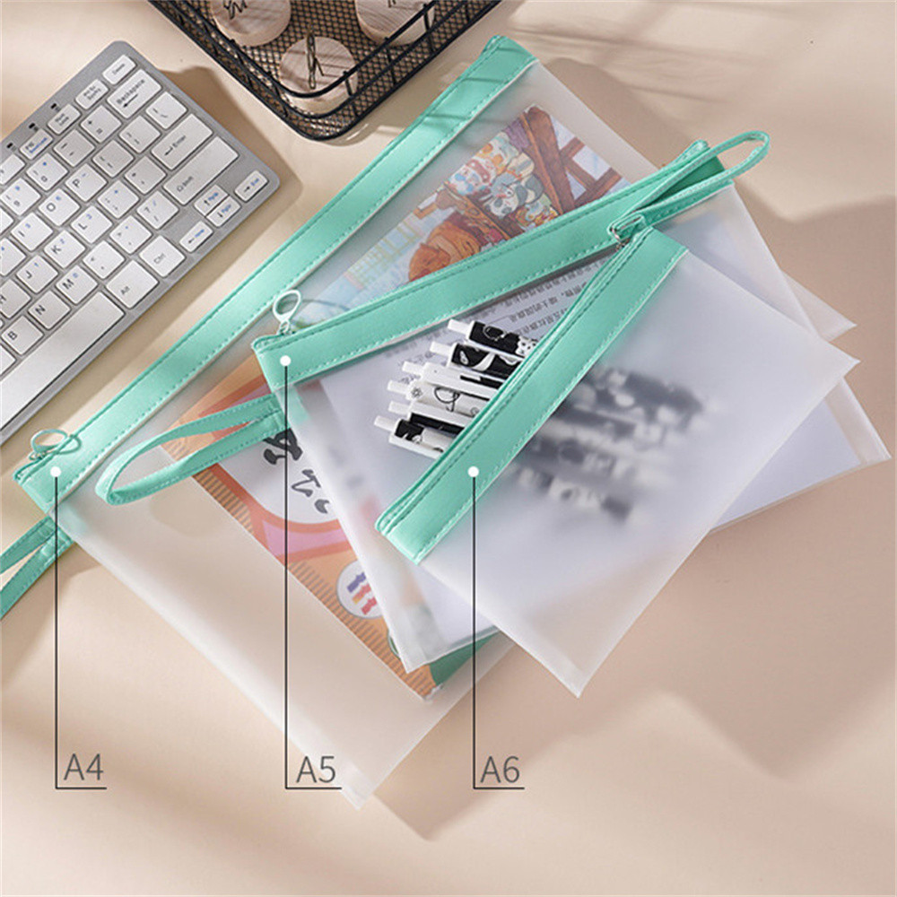 

1PC Stationery Storage Folder File Zipper Pouch A4 A5 A6 Transparent TPU Document Bag Zip File Folders School Office Supplies
