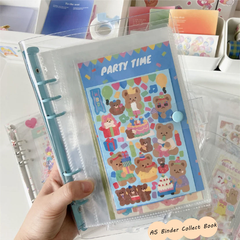 

Sharkbang A5 Loose Leaf Stickers Album Multi Function Card Collection Book Binder Notebook Organizer Agenda Journal Collect Book