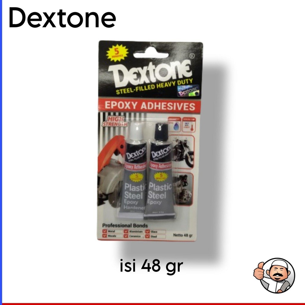 

Dextone Lem Epoxy Adhesive 5 Menit 48 gr Plastik Steel 2 Komponen COD - Resin