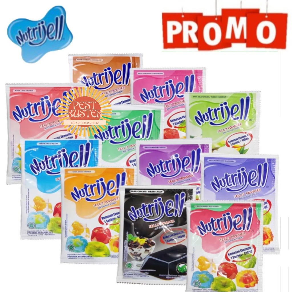 

HALAL NUTRIJELL EKONOMIS SACHET 10gr AGAR AGAR NUTRIJEL JELLY POWDER INSTANT HALAL BPOM ORIGINAL