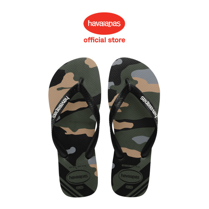 "R.V.Shop" - SALE [ONLINE EXCLUSIVE] Havaianas 6132 Top Camu - Gn Olv/Blck - Sandal Pria - Hijau, 45