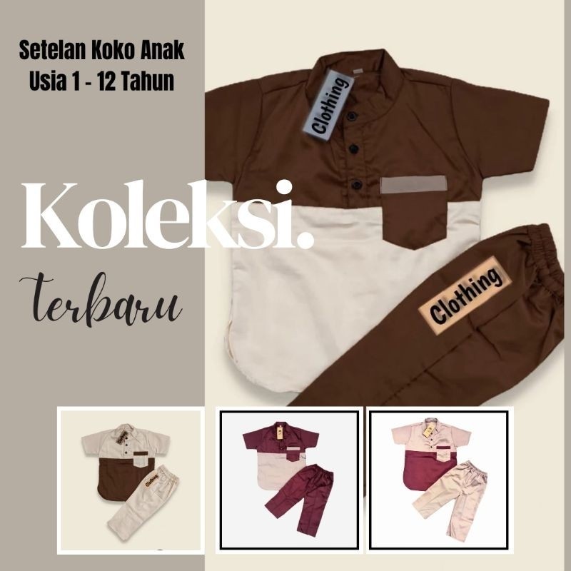 Tacendri Fashion Muslim Setelan Koko Aiman Edisi Ramadhan Anak Laki-laki Usia 1-12 Tahun