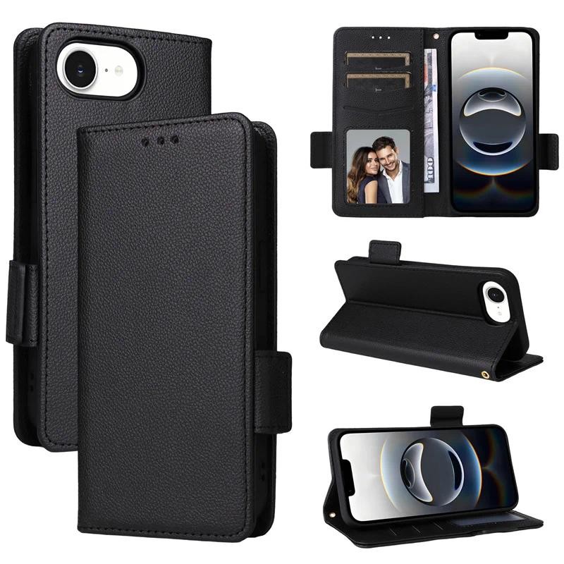 leather Flip Phone case iPhone 16e 17 Pro Max 17 Air Luxury Flip PU Leather Wallet Lanyard Stand Hol