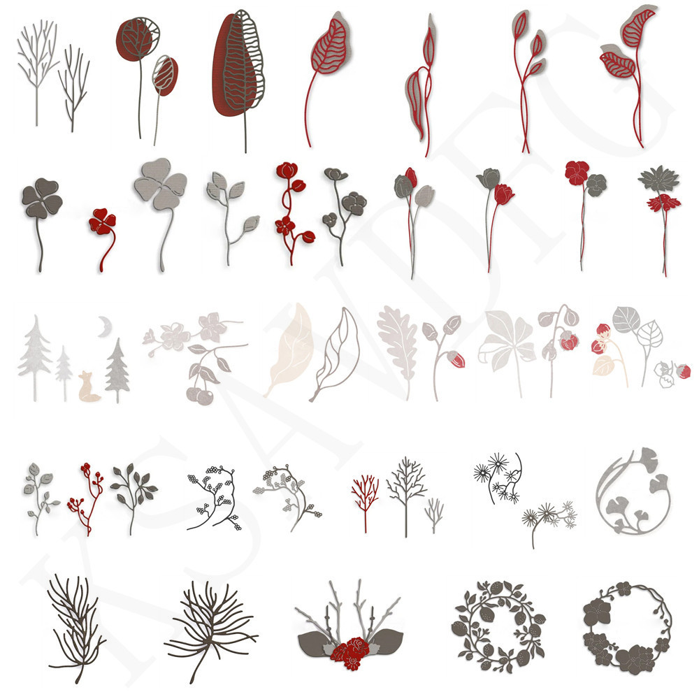 

Flowers Leaves Metal Cutting Dies for Card Making Paper Embossing Mold Die Cuts Sets 2024 New Scrapbook Stencils (29 Styles)