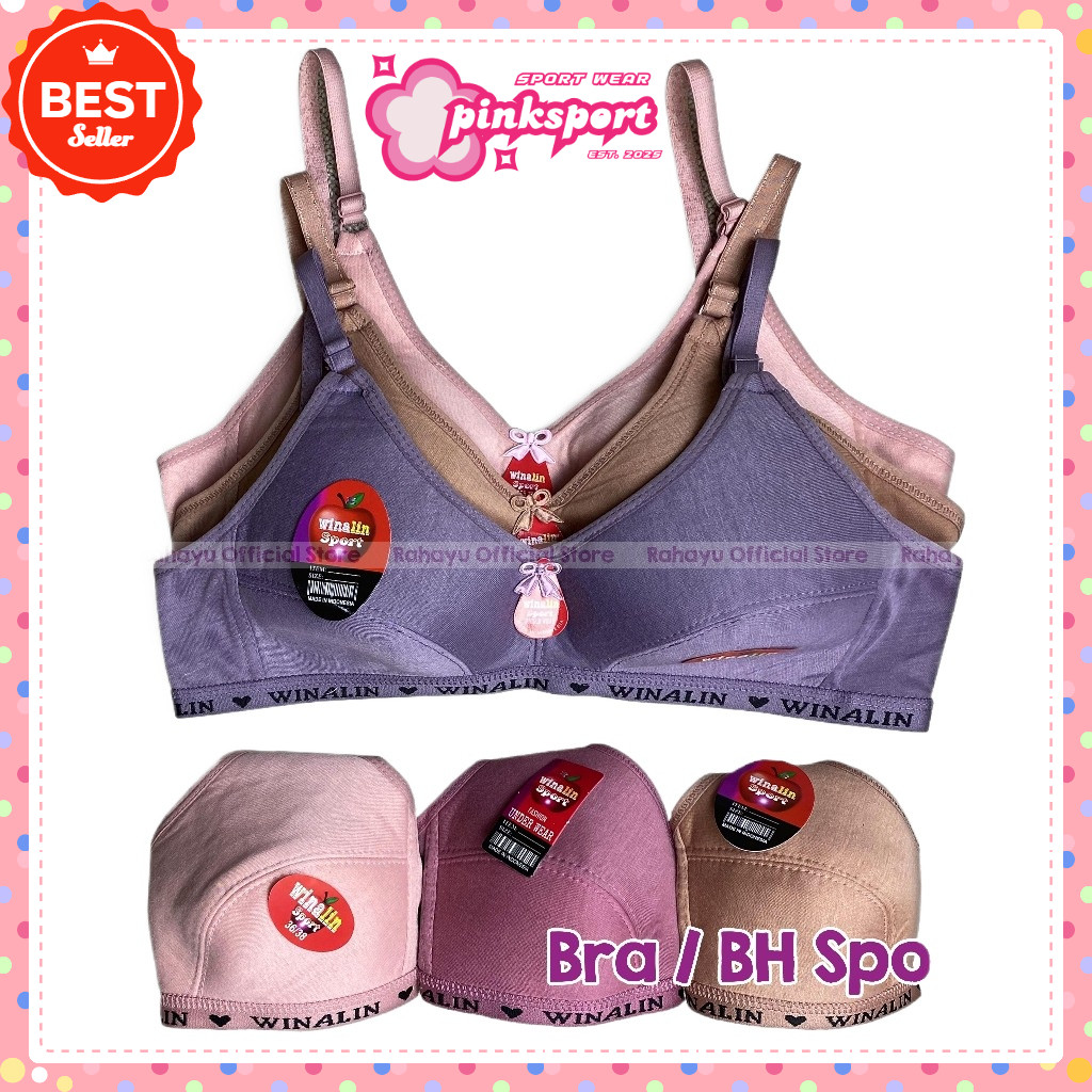 LPO Pink Sport / Bra Winalin Isi 3pcs / BH Winalin / Bra Sport Winalin / BH Sport Winalin Bahan
