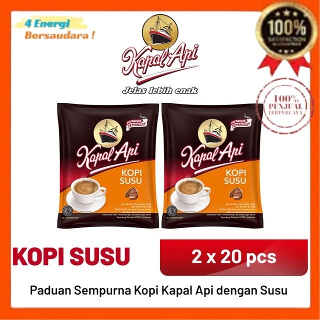 

Kopi KAPAL API Kopi Susu 2 Bag (20 x 31 gr) 4 Energi Bersaudara