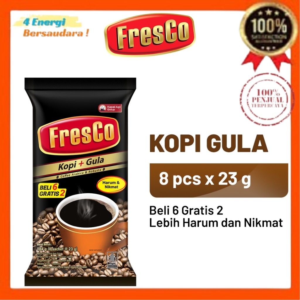 

Kopi Fresco Gula 1 Bag (8 x 23 gr) 4 Energi Bersaudara