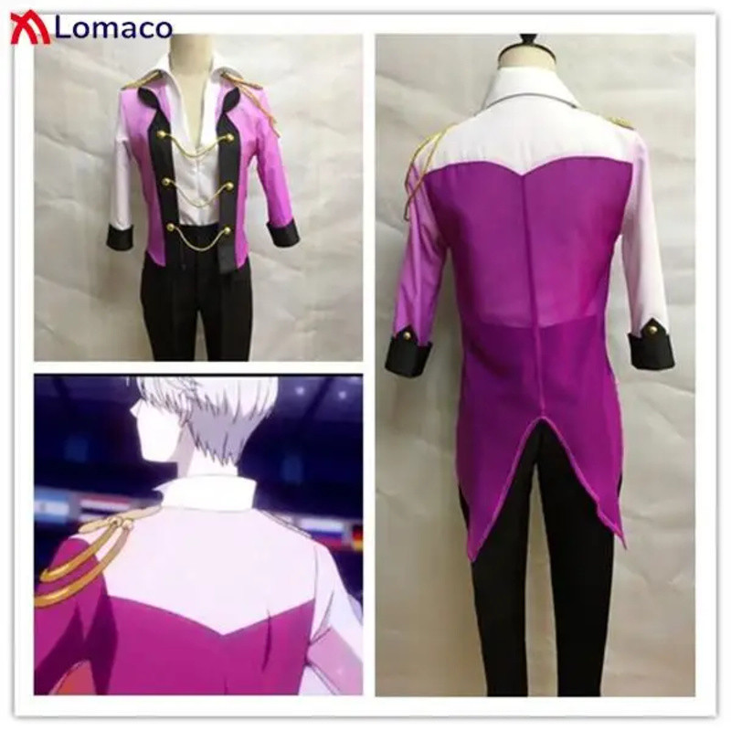 Anime Cosplay Yuri on Ice Cosplay Costume Victor Nikiforov Uniform Suit Outfit Shirt & Coat & Pants 