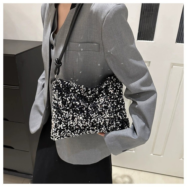 Tas Selempang & Bahu Wanita Berkilau Dengan Desain Baru INS Yang Modis Dengan Kapasitas Besar Warna 