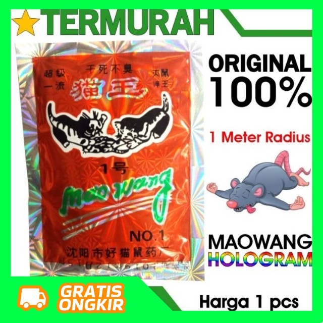MAOWANG RACUN TIKUS HOLOGRA MERAH ORIGINAL IMPORT