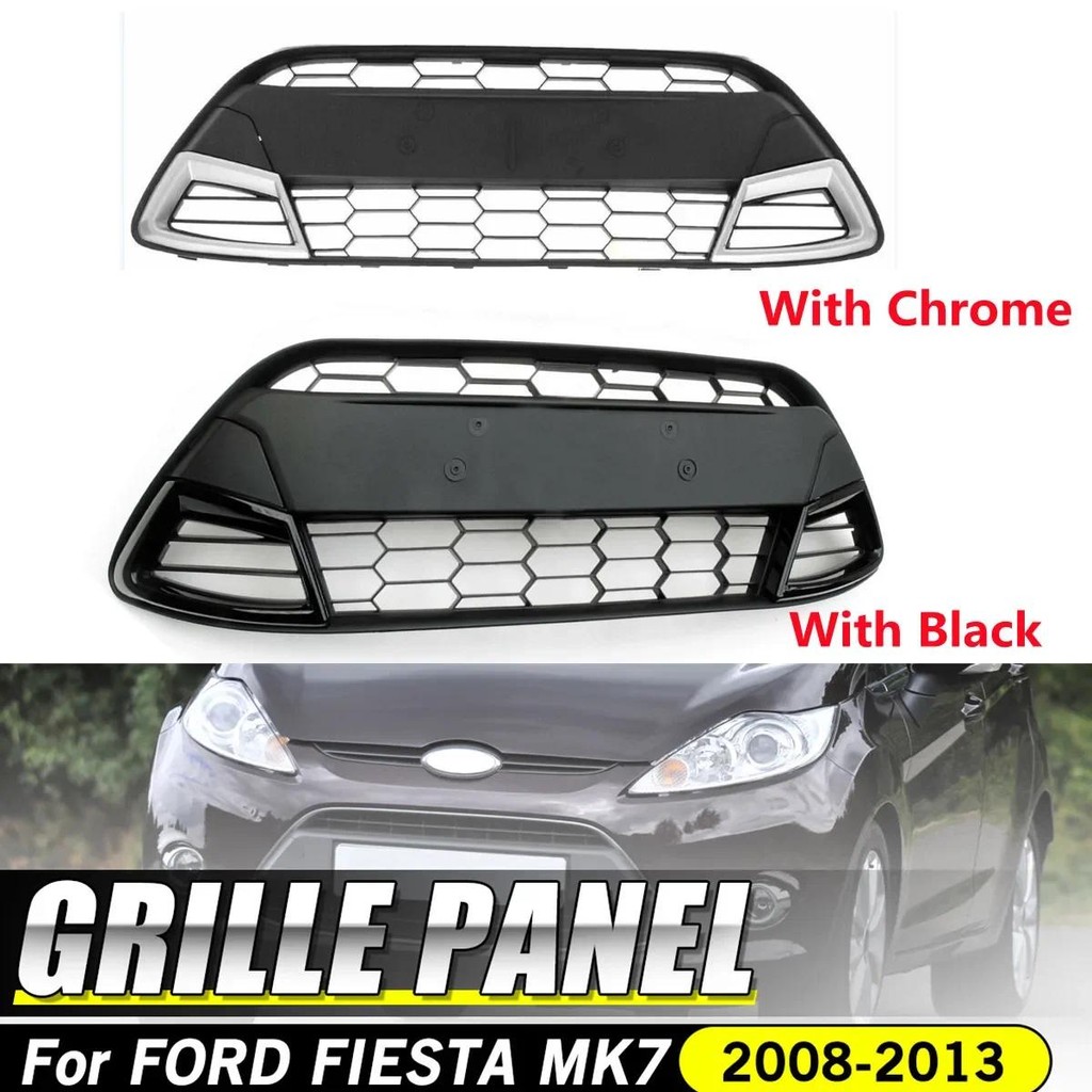 RM-CAR Car Front Bumper Grill Lower Grille For Ford Fiesta MK7 2008 2009 2010 2011 2012 2013 Centre 