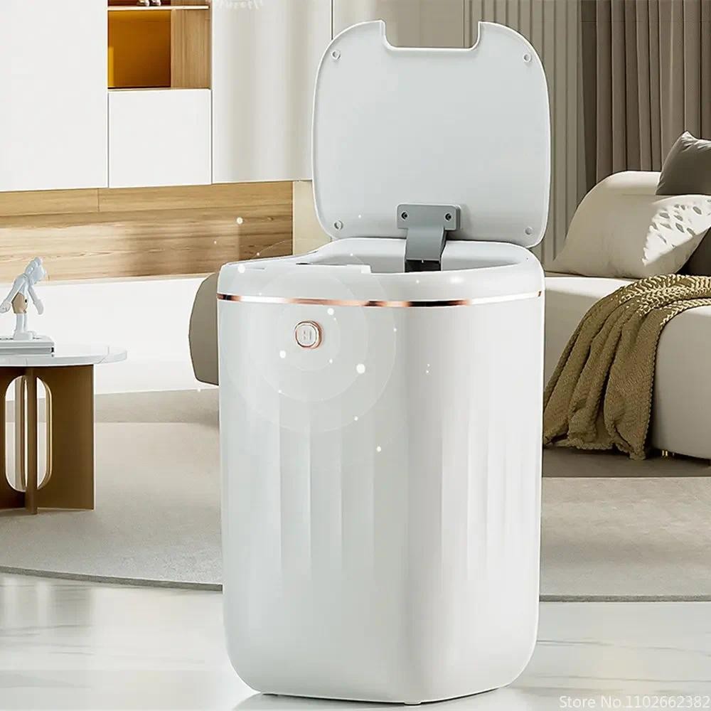 

20/22L Bathroom Sensor Electric Wastebasket Bedroom Smart Trash Can Automatic Waterproof Recycle Bin for Living Room Kitchen