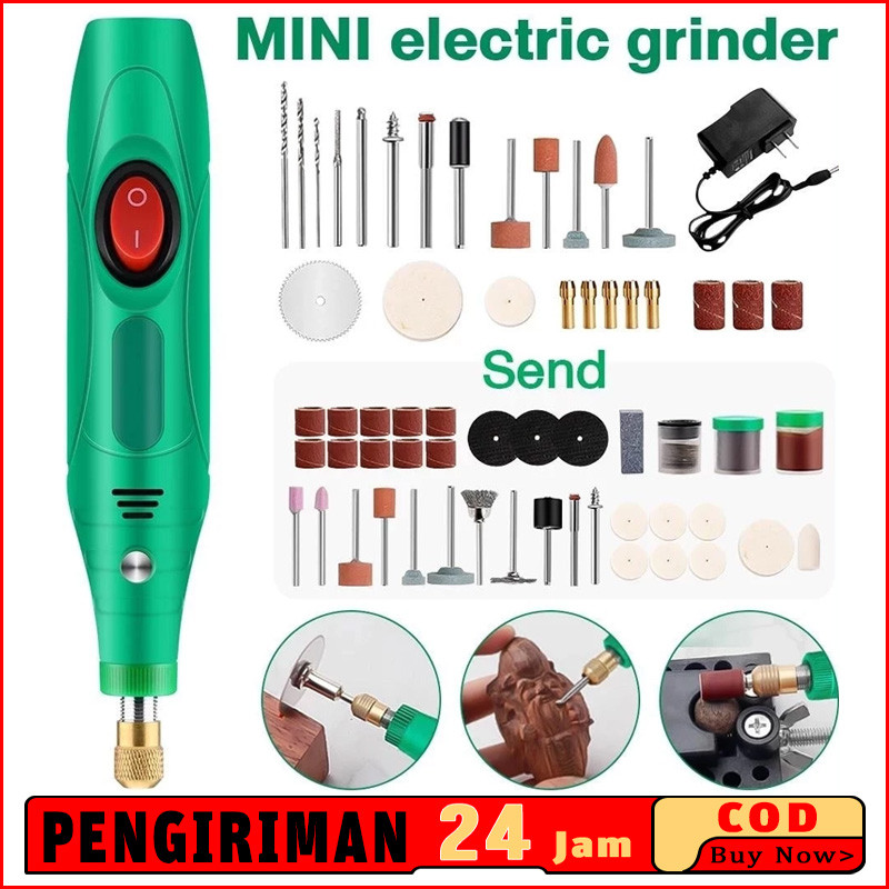 Gerenda listrik Bor Mini 24PCS 12V DC 15000 RPM Mini Drill Electric Engraver Grinder Gerinda Electri
