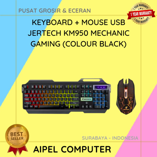 KM950 | Keyboard + Mouse USB JERTECH KM950 MECHANIC Gaming Original 100 % (Colour Black)