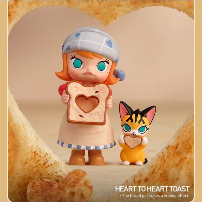 Pop Mart Popmart Molly Heart to Heart Toast Carb Lover Baking Time Series Figures Gift Box Edition F