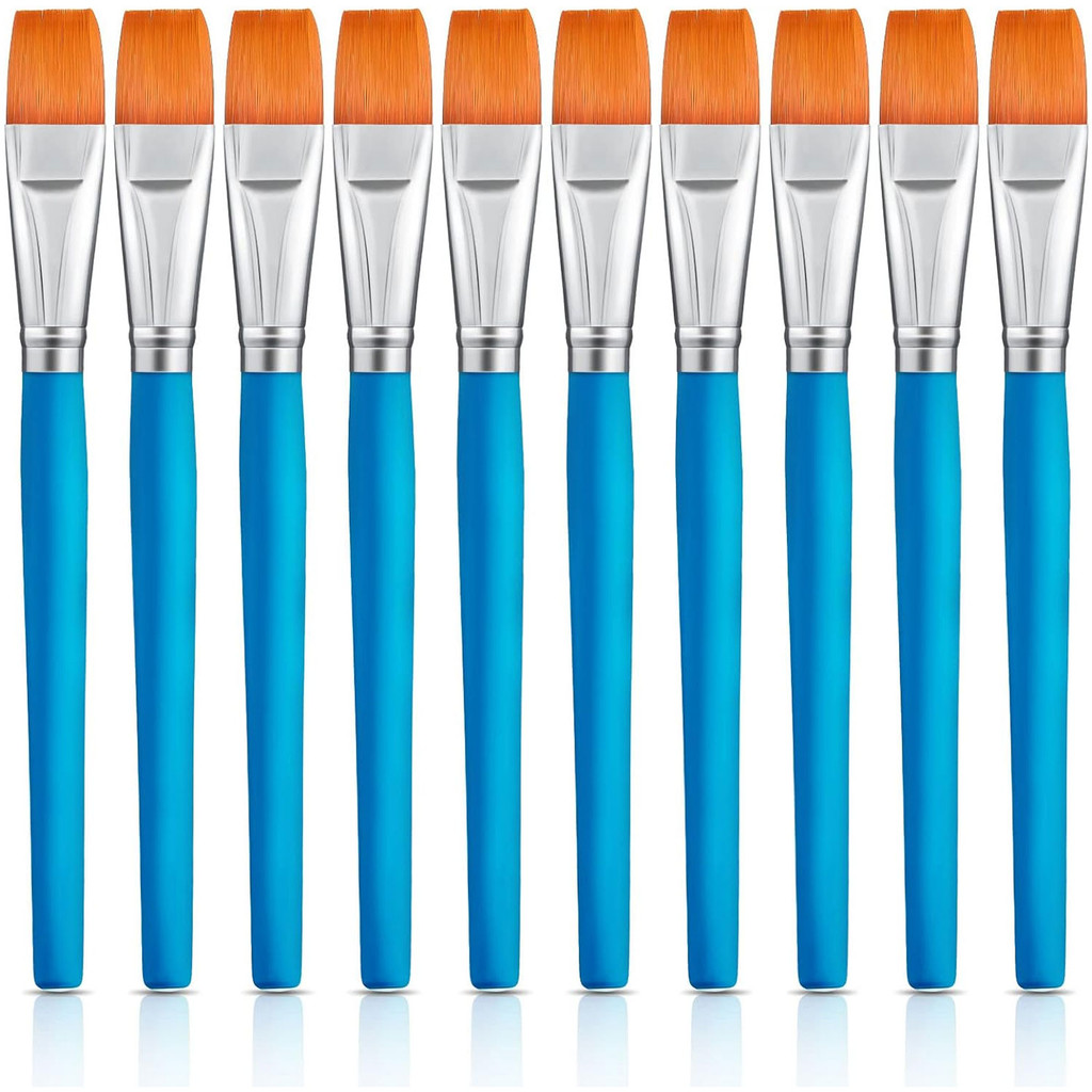 

10 Pieces Flat Paint Brushes Acrylic Paint Brush Artist Craft Paint Brushes Watercolor Small Brush Bulk Painting Brush
